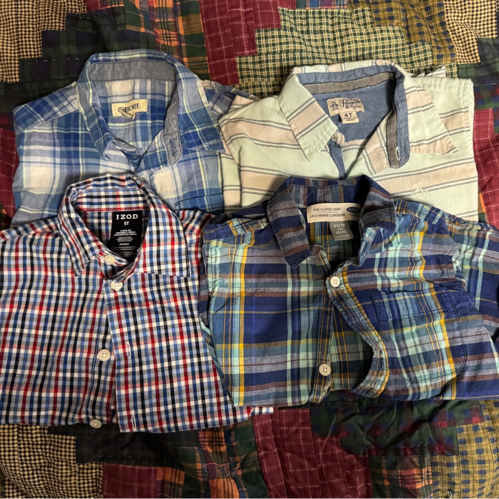 Lot - 4 Boys Button up Collar Shirts